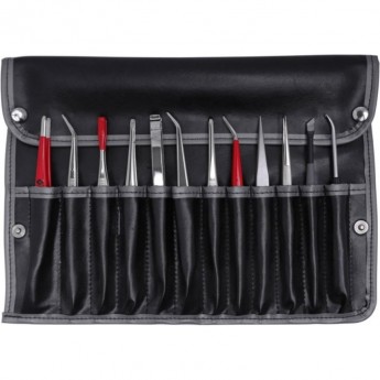 Набор пинцетов и инструментов BERNSTEIN для мобильного обслуживания электроники, 12 предметов 5-100