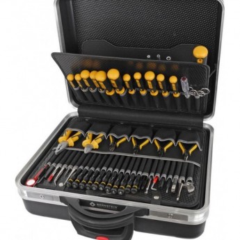 Набор инструментов в чемодане BERNSTEIN Compact Mobil для сборки и обслуживания электроники, 61 предмет 7000-OR-/-COMPACT-MOBIL