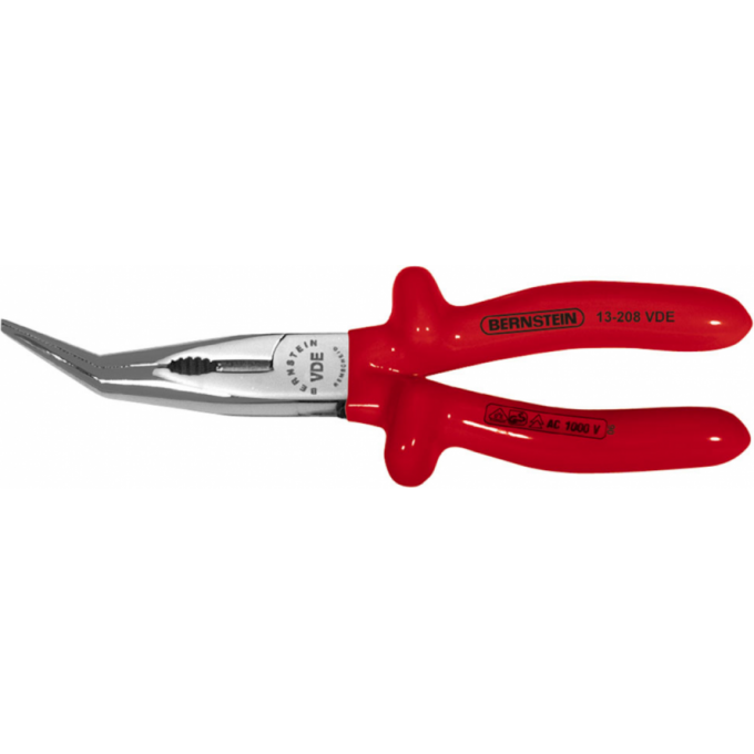 Длинногубцы изогнутые высоковольтные BERNSTEIN 205 мм B13-208VDE