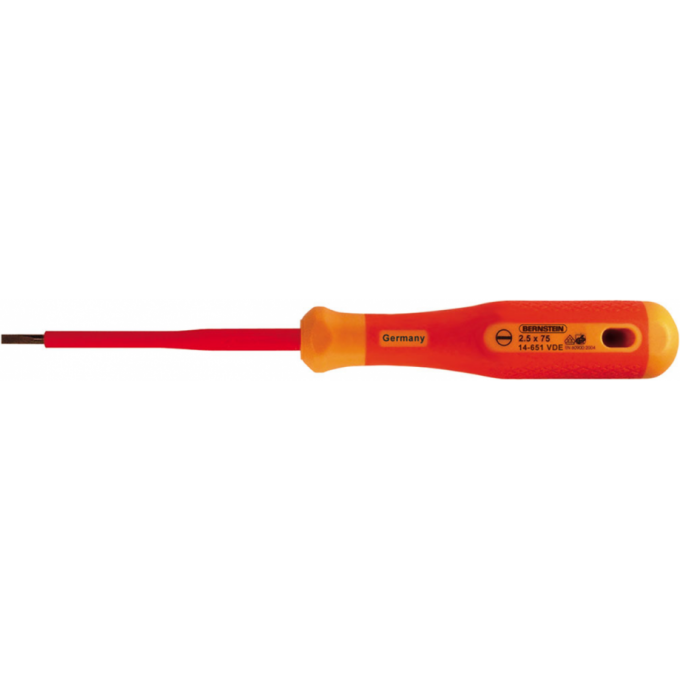 Отвертка диэлектрическая шлицевая BERNSTEIN VDE 2,5x0 B14-651VDE
