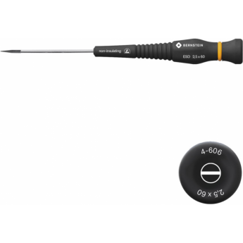 Отвертка шлицевая антистатическая ESD BERNSTEIN с вращающейся рукояткой 0.4x2.5 мм B4-606