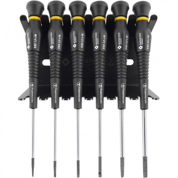 Набор антистатических отверток BERNSTEIN с вращающейся рукояткой 6 шт B4-610