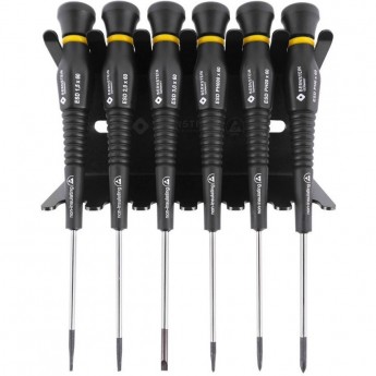 Набор антистатических отверток BERNSTEIN ESD с вращающейся рукояткой для точной механики B4-620