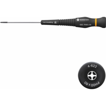 Отвертка крестовая PH00 ESD BERNSTEIN с вращающейся рукояткой B4-622