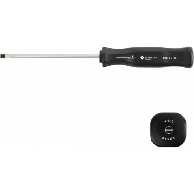 Отвертка шлицевая антистатическая ESD BERNSTEIN с вращающейся рукояткой 4 x 0.8 мм B4-632