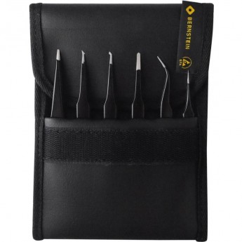 Набор антистатических пинцетов SMD ESD BERNSTEIN из нержавеющей стали, 6 шт B5-060