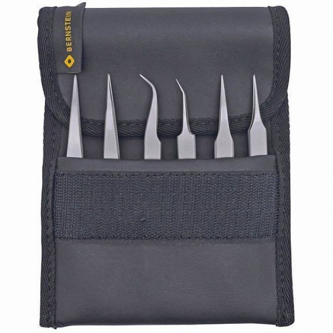 Набор прецизионных пинцетов SMD BERNSTEIN B-UF из нержавеющей стали, 6 элементов B5-070-UF