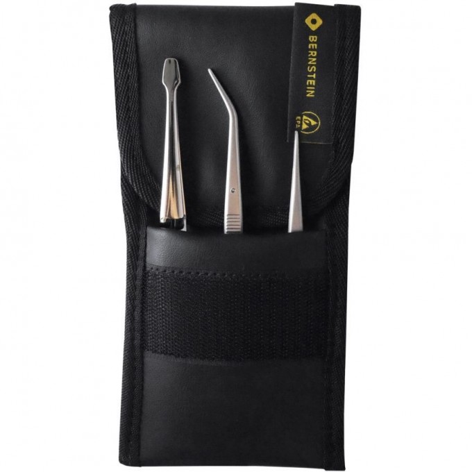 Набор прецизионных пинцетов BERNSTEIN из 3 штук в чехле B5-110