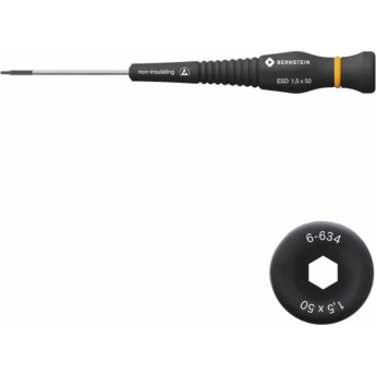 Отвертка шестигранная ESD BERNSTEIN с вращающейся рукояткой ⌀1.5 мм B6-634