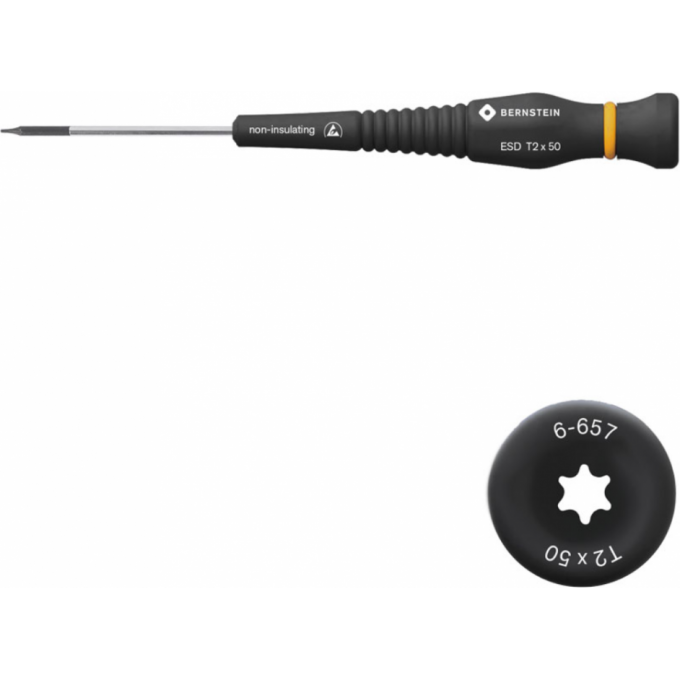 Отвертка шестигранная ESD BERNSTEIN TORX T2 с вращающейся рукояткой B6-657